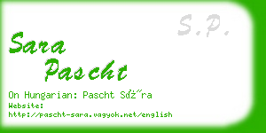 sara pascht business card